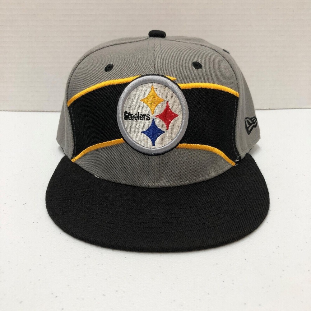 Pittsburgh Steelers Hat Cap Snap Back Mens One Size Gray NFL Football New Era